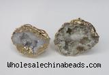 NGR126 30*40mm - 35*45mm freeform plated druzy quartz rings