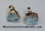 NGR132 18*25mm - 20*25mm freeform plated druzy quartz rings