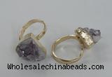 NGR135 15*20mm - 18*25mm freeform plated druzy amethyst rings