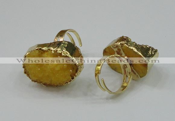 NGR159 22*30mm - 25*30mm freeform druzy agate rings wholesale