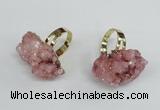 NGR16 18*25mm - 25*30mm nuggets plated druzy quartz rings