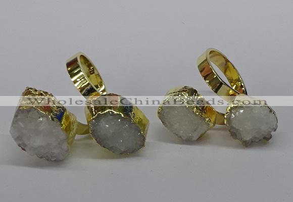 NGR193 10*14mm - 15*20mm oval druzy agate gemstone rings