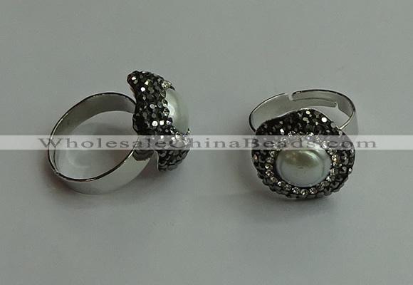 NGR2000 20*20mm flower pearl rings wholesale