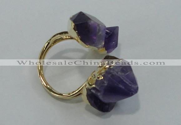 NGR23 13*18mm - 20*25mm faceted nuggets amethyst gemstone rings