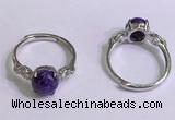 NGR3000 925 sterling silver with 8mm flat  round charoite rings