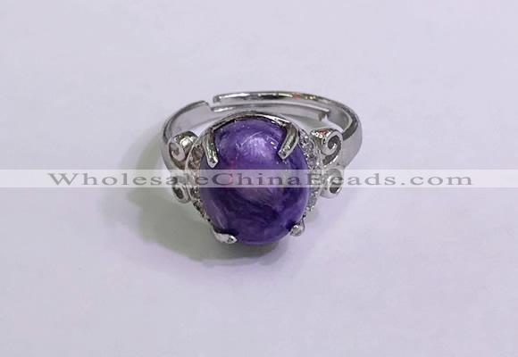 NGR3023 925 sterling silver with 10*12mm oval charoite rings