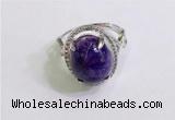 NGR3037 925 sterling silver with 12*14mm oval charoite rings