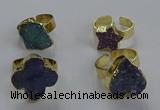 NGR323 10*14mm - 18*20mm freeform druzy agate gemstone rings