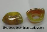 NGR33 16*35*40mm faceted freeform agate gemstone rings