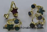 NGR351 8mm coin & 15*16mm star druzy agate gemstone rings