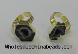 NGR369 10*15mm - 13*18mm freeform druzy agate gemstone rings