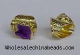 NGR374 15*20mm - 20*25mm freeform druzy agate rings wholesale