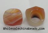 NGR38 20*30*35mm faceted freeform agate gemstone rings