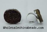 NGR63 25*30mm - 30*40mm freeform plated druzy agate rings