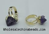 NGR67 10*14mm - 15*20mm faceted nuggets amethyst gemstone rings