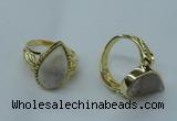 NGR68 12*16mm - 13*18mm freeform plated druzy agate rings