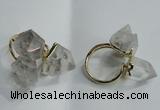 NGR75 13*18mm - 15*20mm faceted nuggets white crystal rings