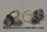 NGR87 15*20mm - 18*25mm nuggets druzy amethyst gemstone rings