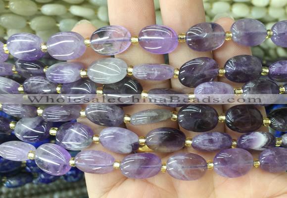 OVBS15 15 inches 10*14mm oval amethyst gemstone beads wholesale