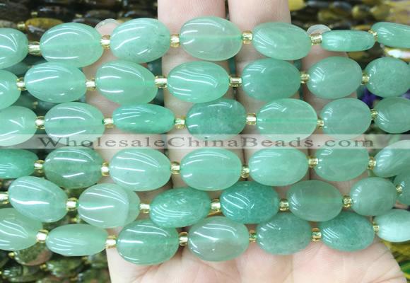 OVBS16 15 inches 10*14mm oval green aventurine gemstone beads wholesale