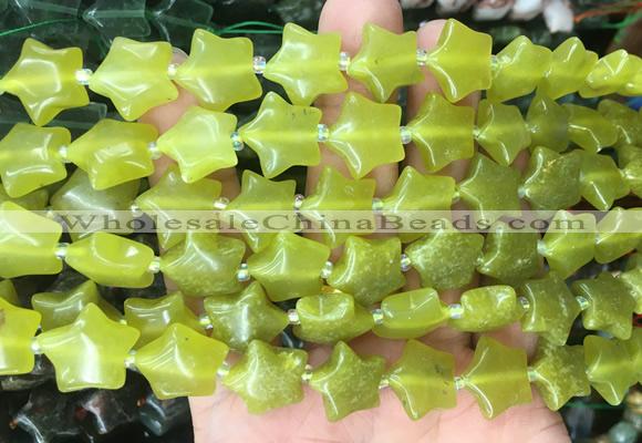 RGBS26 15 inches 16mm star lemon jade gemstone beads wholesale