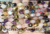 RIBS40 15 inches 6*8mm faceted rice colorful gemstone beads