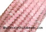 RQBS03 15 inches 6*10mm faceted rondelle rose quartz beads