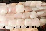 SRBS01 15 inches 20mm square rose quartz gemstone beads wholesale