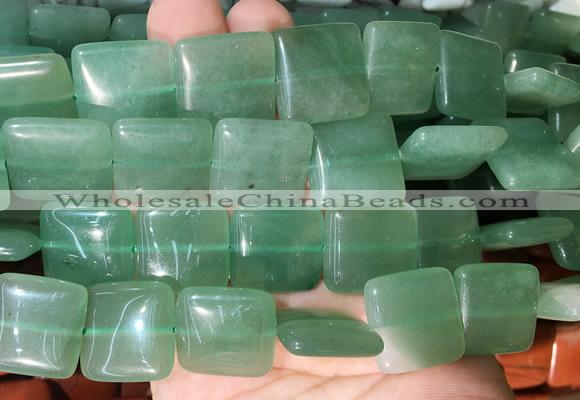 SRBS03 15 inches 20mm square green aventurine gemstone beads wholesale