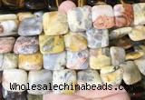 SRBS08 15 inches 20mm square yellow crazy agate gemstone beads wholesale