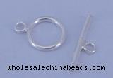 SSC01 5pcs 8mm donut 925 sterling silver toggle clasps