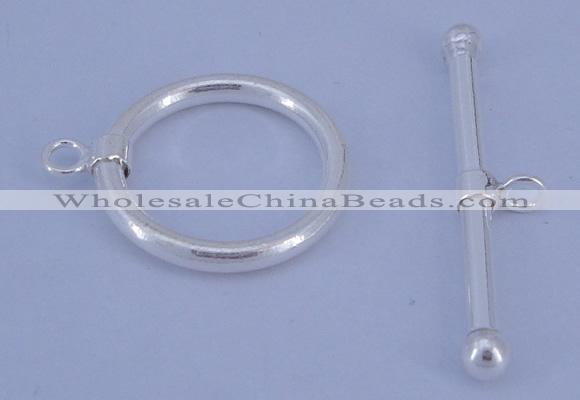 SSC07 5pcs 22mm donut 925 sterling silver toggle clasps