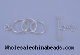 SSC15 5pcs 12mm - 14mm donut 925 sterling silver toggle clasps