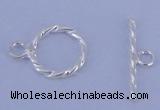 SSC17 5pcs 8.5mm donut 925 sterling silver toggle clasps