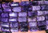 TBBS100 15 inches 10*14mm faceted tube lepidolite gemstone beads