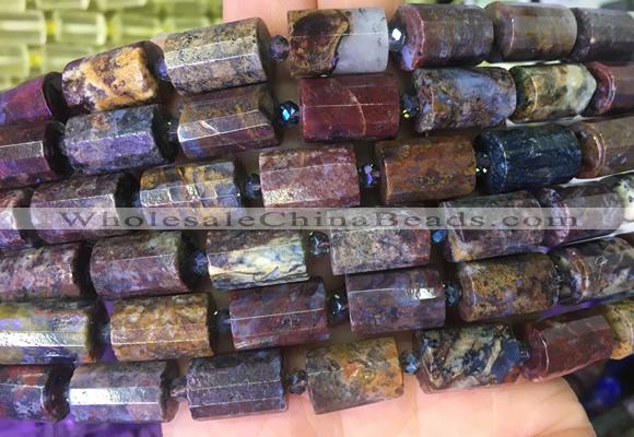 TBBS105 15 inches 10*14mm faceted tube pietersite gemstone beads