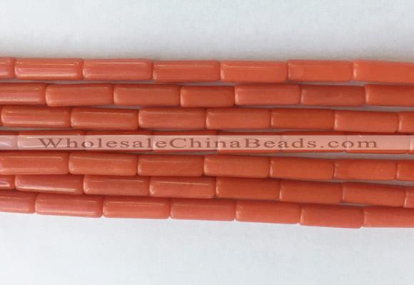 TBBS37 15 inches 4*13mm tube synthetic coral gemstone beads