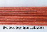 TBBS38 15 inches 4*6mm tube synthetic coral gemstone beads