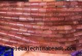 TBBS63 15 inches 5*7mm tube red strawberry quartz gemstone beads wholesale