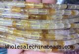 TBBS66 15 inches 5*7mm tube yellow gum flower gemstone beads wholesale