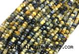 TEBS06 15 inches 2*4mm faceted rondelle golden & blue tiger eye beads