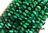 TEBS35 15 inches 5*8mm faceted rondelle green tiger eye beads