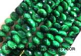 TEBS36 15 inches 6*10mm faceted rondelle green tiger eye beads