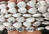 TRBS33 15 inches 13*18mm flat teardrop white howlite gemstone beads