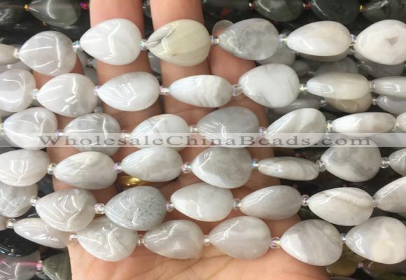 TRBS48 15 inches 13*18mm flat teardrop white crazy lace agate gemstone beads