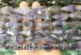 TRBS52 15 inches 11*22mm - 12*25mm faceted teardrop amethyst beads