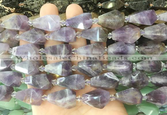 TRBS52 15 inches 11*22mm - 12*25mm faceted teardrop amethyst beads