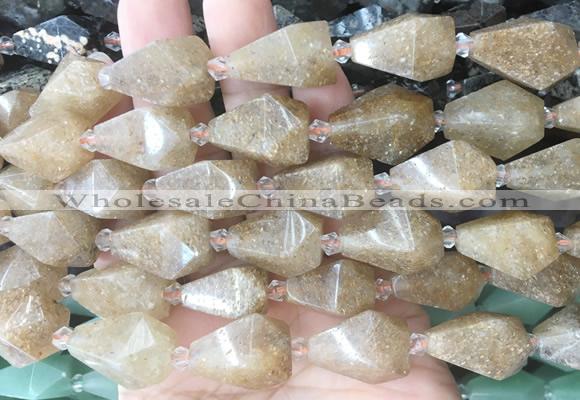 TRBS58 15 inches 11*22mm - 12*25mm faceted teardrop quartz beads