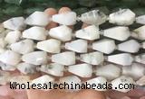 TRBS63 15 inches 11*22mm - 12*25mm faceted teardrop white opal beads