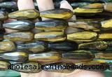 TRBS74 15 inches 10*30mm faceted teardrop yellow tiger eye beads wholesale